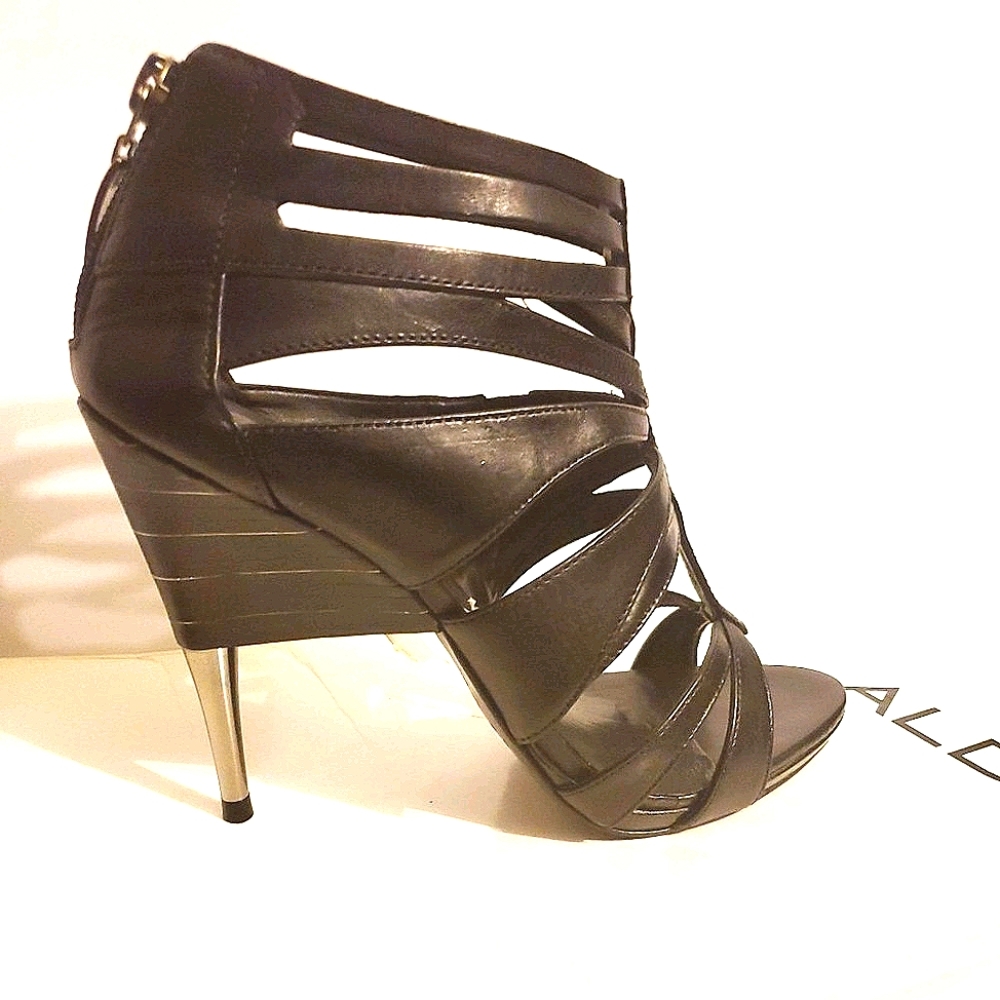 ALDO Leather, Strappy, Black, Euro Size 38B